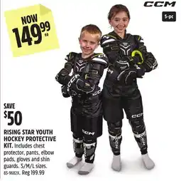 Canadian Tire CCM RISING STAR YOUTH HOCKEY PROTECTIVE KIT offer