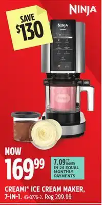 Canadian Tire CREAM ICE CREAM MAKER, 7-IN-1 offer
