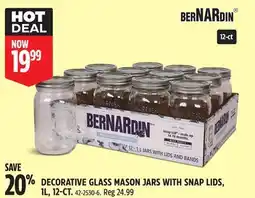 Canadian Tire BERNARDIN DECORATIVE GLASS MASON JARS WITH SNAP LIDS offer