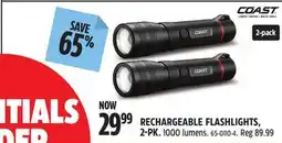 Canadian Tire COAST RECHARGEABLE FLASHLIGHTS 2-PK offer