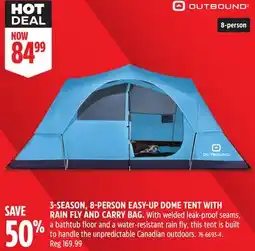 Canadian Tire OUTBOUND 3-SEASON, 8-PERSON EASY-UP DOME TENT WITH RAIN FLY AND CARRY BAG offer