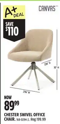 Canadian Tire CANVAS CHESTER SWIVEL OFFICE CHAIR offer