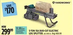 Canadian Tire YARDWORKS 5-TON 15A DUO-CUT ELECTRIC LOG SPLITTER offer
