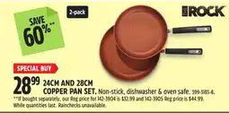 Canadian Tire THE ROCK 24CM AND 28CM COPPER PAN SET offer