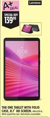 Canadian Tire Lenovo TAB ONE TABLET WITH FOLIO CASE offer