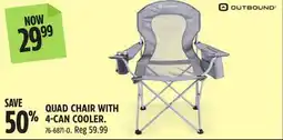 Canadian Tire OUTBOUND QUAD CHAIR WITH 4-CAN COOLER offer