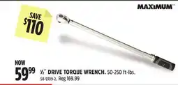Canadian Tire MAXIMUM ⅜ DRIVE TORQUE WRENCH offer
