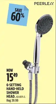 Canadian Tire Peerless 6-SETTING HAND-Held SHOWER HEAD offer