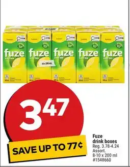Giant Tiger Fuze drink boxes offer