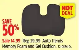 Canadian Tire Auto Trends Memory Foam and Gel Cushion offer