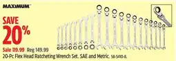 Canadian Tire MAXIMUM 20-Pc Flex Head Ratcheting Wrench Set offer