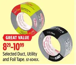 Canadian Tire Selected Duct, Utility and Foil Tape offer