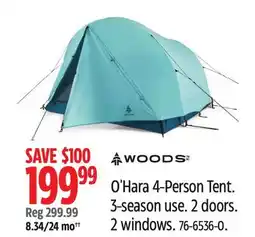 Canadian Tire WOODS O'Hara 4-Person Tent offer