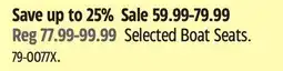 Canadian Tire Selected Boat Seats offer