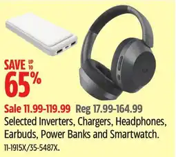 Canadian Tire Selected Inverters, Chargers, Headphones, Earbuds, Power Banks and Smartwatch offer