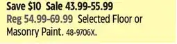 Canadian Tire Selected Floor or Masonry Paint offer