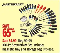 Canadian Tire Mastercraft 100-Pc Screwdriver Set offer