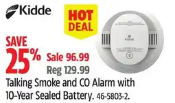 Canadian Tire Talking Smoke and CO Alarm with 10-Year Sealed Battery offer