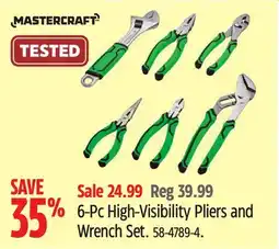 Canadian Tire Mastercraft 6-Pc High-Visibility Pliers and Wrench Set offer
