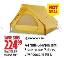 Canadian Tire WOODS A-Frame 6-Person Tent offer