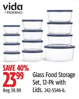 Canadian Tire Glass Food Storage Set, 12-Pk with Lids offer