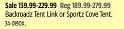 Canadian Tire Backroadz Tent Link or Sportz Cove Tent offer