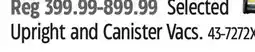 Canadian Tire Selected Upright and Canister Vacs offer