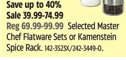 Canadian Tire Selected Master Chef Flatware Sets or Kamenstein Spice Rack offer