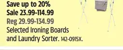 Canadian Tire Selected Ironing Boards and Laundry Sorter offer