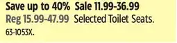 Canadian Tire Selected Toilet Seats offer