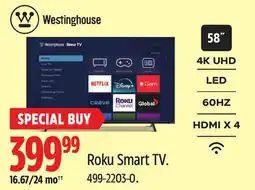 Canadian Tire Westinghouse Roku Smart TV offer