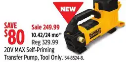 Canadian Tire Dewalt 20V MAX Self-Priming Transfer Pump offer