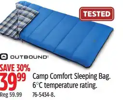Canadian Tire OUTBOUND Camp Comfort Sleeping Bag offer