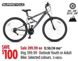 Canadian Tire Outlook Youth or Adult Bike offer