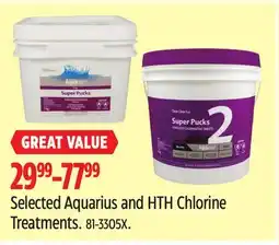 Canadian Tire Selected Aquarius and HTH Chlorine Treatments offer