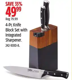 Canadian Tire 4-Pc Knife Block Set with Integrated Sharpener offer