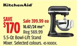 Canadian Tire KitchenAid 5.5-Qt Bowl-Lift Stand Mixer offer
