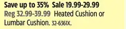 Canadian Tire Heated Cushion or Lumbar Cushion offer