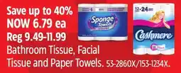 Canadian Tire Bathroom Tissue, Facial Tissue and Paper Towels offer