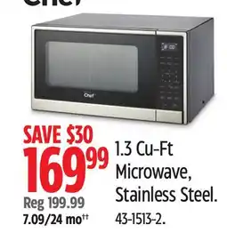 Canadian Tire Master Chef 1.3 Cu-Ft Microwave, Stainless Steel offer