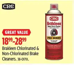 Canadian Tire CRC Brakleen Chlorinated & Non-Chlorinated Brake Cleaners offer
