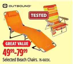 Canadian Tire OUTBOUND Selected Beach Chairs offer