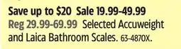 Canadian Tire Selected Accuweight and Laica Bathroom Scales offer