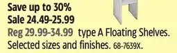 Canadian Tire type A Floating Shelves offer
