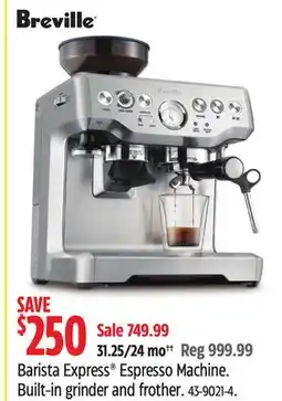 Canadian Tire Breville Barista Express Espresso Machine offer
