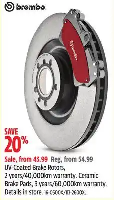 Canadian Tire Brembo UV-Coated Brake Rotors offer