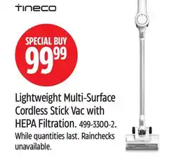 Canadian Tire Tineco Lightweight Multi-Surface Cordless Stick Vac with HEPA Filtration offer