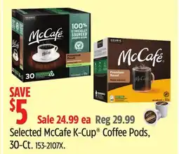 Canadian Tire Selected McCafe K-Cup Coffee Pods, 30-Ct offer