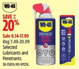 Canadian Tire Selected WD-40 Lubricants and Penetrants offer