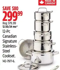 Canadian Tire PADERNO 12-Pc Canadian Signature Stainless-Steel Cookset offer